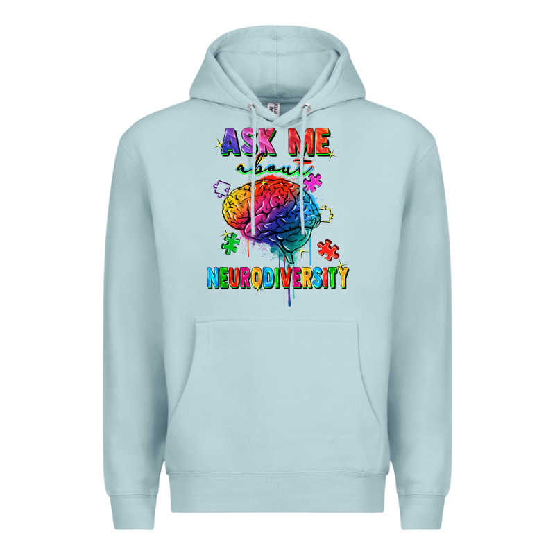 Ask Me About Neurodiversity Premium Hoodie by FaDigitalArtStudio | Teevron