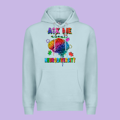 Ask Me About Neurodiversity Premium Hoodie Designed By Fadigitalartstudio
