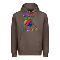 Coffee Ask me about neurodiversity Premium Hoodie - FaDigitalArtStudio