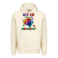 Tofu Ask me about neurodiversity Premium Hoodie - FaDigitalArtStudio