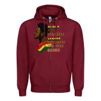 Burgundy I am black man Zipper Hoodie - FaDigitalArtStudio