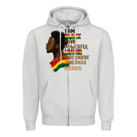 Dove Grey I am black man Zipper Hoodie - FaDigitalArtStudio