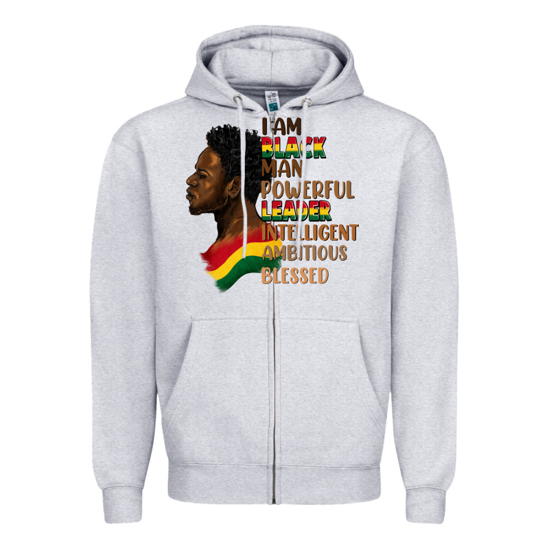I Am Black Man Zipper Hoodie by FaDigitalArtStudio | Teevron