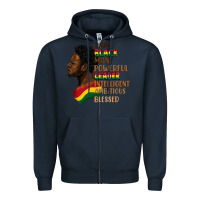 Navy I am black man Zipper Hoodie - FaDigitalArtStudio