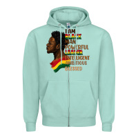 Seafoam I am black man Zipper Hoodie - FaDigitalArtStudio