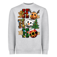 Heather Grey ho ho ho christmas Heavyweight Sweatshirt - CowGirlArtShop