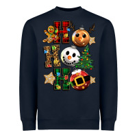 Navy ho ho ho christmas Heavyweight Sweatshirt - CowGirlArtShop