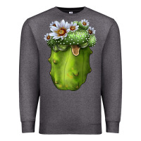 Charcoal Heather Blossfeldia Cactus Premium Sweatshirt - LillyAllenDesigns