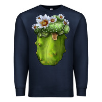 Navy Blossfeldia Cactus Premium Sweatshirt - LillyAllenDesigns