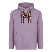 Lavender name footballcow print letter m Heavyweight Hoodie - CowhideDigitalArt