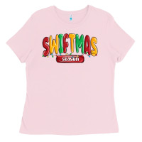 Bubblegum Pink swiftmas season Ladies Tee - MaliasSmallBusiness