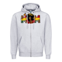 Heather Grey Juneteenth mom Zipper Hoodie - FaDigitalArtStudio