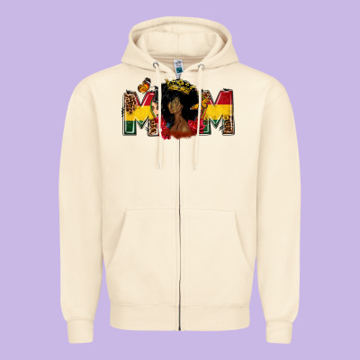Juneteenth Mom Zipper Hoodie Designed By Fadigitalartstudio