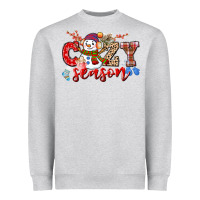 Heather Grey cozy season snowman Heavyweight Sweatshirt - CowGirlArtShop