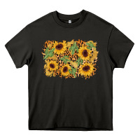 Asphalt cactus leopard sunflower glitter background Heavy Core Tee - AdoDesignShop