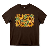 Cactus Leopard Sunflower Glitter Background Heavy Core Tee | Teevron
