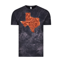 Cloud Black Texas Map Western Tooled Leather Pattern Vintage Tee - Bettercallsaul