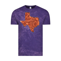 Cloud Purple Texas Map Western Tooled Leather Pattern Vintage Tee - Bettercallsaul