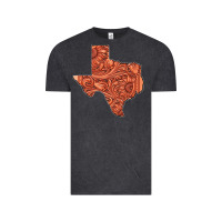 Vintage Black Texas Map Western Tooled Leather Pattern Vintage Tee - Bettercallsaul
