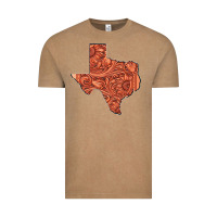 Vintage Coffee Texas Map Western Tooled Leather Pattern Vintage Tee - Bettercallsaul
