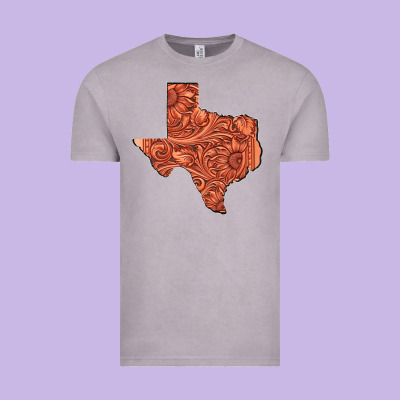 Texas Map Western Tooled Leather Pattern Vintage Tee Designed By Bettercallsaul