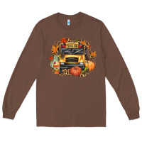 Chestnut Fall School Bus Long Sleeve Tee - texasbilliewilder