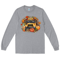 Heather Grey Fall School Bus Long Sleeve Tee - texasbilliewilder