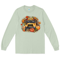 Matcha Fall School Bus Long Sleeve Tee - texasbilliewilder