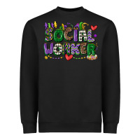 Black social worker mardi gras cowgirl Heavyweight Sweatshirt - CowGirlArtShop