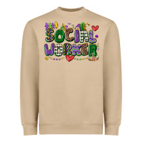 Social Worker Mardi Gras Cowgirl Heavyweight Sweatshirt | Teevron