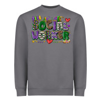 Storm social worker mardi gras cowgirl Heavyweight Sweatshirt - CowGirlArtShop
