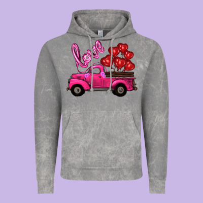 Valentine's Day Turck With Balloons Vintage Hoodie Designed By Ranaportraitstore
