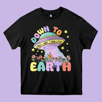 Down To Earth Heavy Core Tee Designed By Maliassmallbusiness