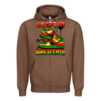 Chestnut Steppin' into Juneteenth Zipper Hoodie - FaDigitalArtStudio