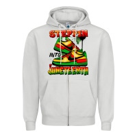 Dove Grey Steppin' into Juneteenth Zipper Hoodie - FaDigitalArtStudio