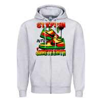 Heather Grey Steppin' into Juneteenth Zipper Hoodie - FaDigitalArtStudio