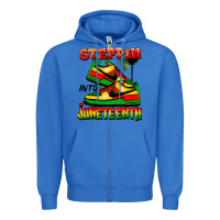 True Royal Steppin' into Juneteenth Zipper Hoodie - FaDigitalArtStudio