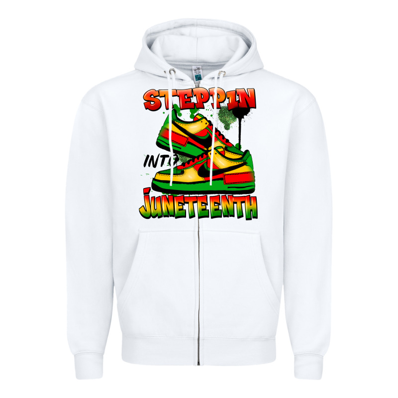 Steppin' Into Juneteenth Zipper Hoodie by FaDigitalArtStudio | Teevron