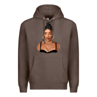 Coffee black woman Premium Hoodie - FaDigitalArtStudio