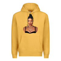 Mustard black woman Premium Hoodie - FaDigitalArtStudio