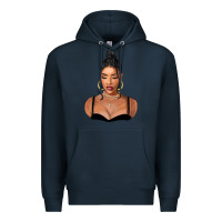 Navy black woman Premium Hoodie - FaDigitalArtStudio