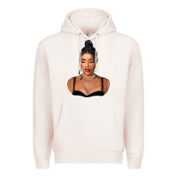Pale Pink black woman Premium Hoodie - FaDigitalArtStudio