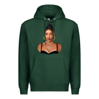 Sports Green black woman Premium Hoodie - FaDigitalArtStudio