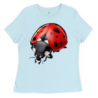 Baby Blue ladybug Ladies Tee - Jasminsmagicworld