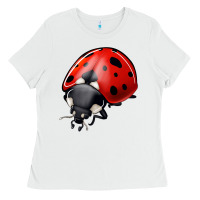 White ladybug Ladies Tee - Jasminsmagicworld