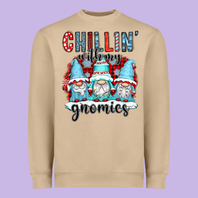 Chillin With My Gnomies Heavyweight Sweatshirt Designed By Cowgirlartshop