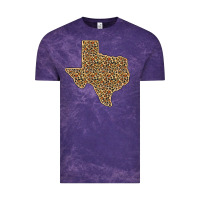 Cloud Purple Western Texas Map Leopard Pattern Vintage Tee - Bettercallsaul