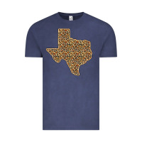 Vintage Denim Western Texas Map Leopard Pattern Vintage Tee - Bettercallsaul