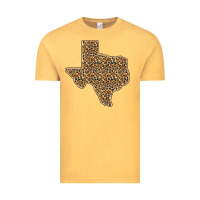 Vintage Mustard Western Texas Map Leopard Pattern Vintage Tee - Bettercallsaul
