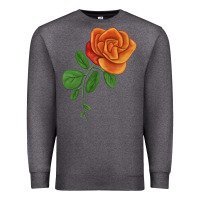 Charcoal Heather Burst Of Joy Rose Premium Sweatshirt - LillyAllenDesigns